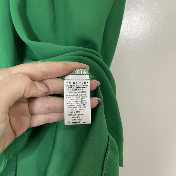 Trina Turk Green halter sleeveless flowy blouse top size XS - Picture 4 of 6